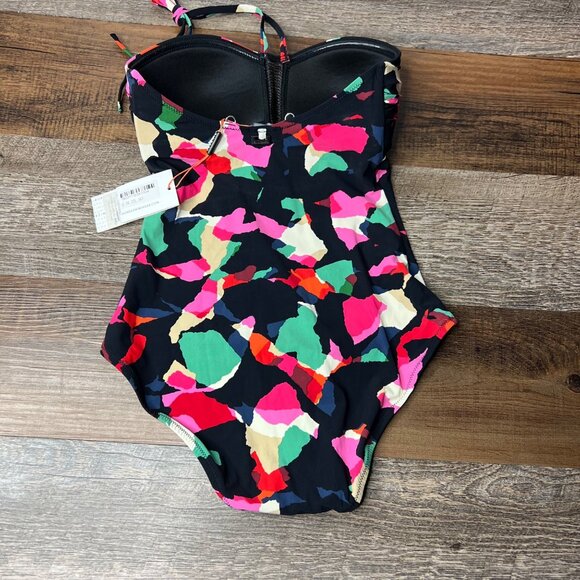 Zingara One Piece Swimsuit Size 4 Halter Multicolor Abstract NWT - Picture 5 of 10
